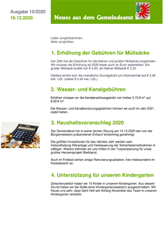 10. Gemeindeblatt 2020